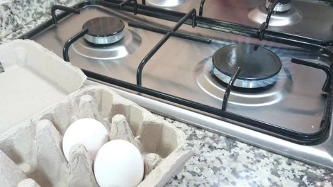 Fried Egg Cooking On A Hot Pan Stock Footage 92017748