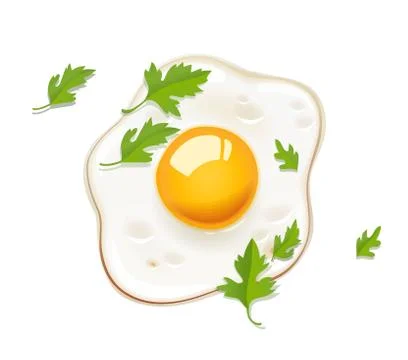 Fried egg. Fast food. Stock Illustration