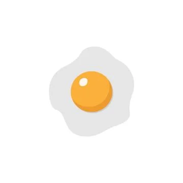 Fried egg flat icon, food drink elements Stockillustratie