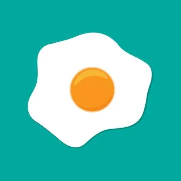 Fried egg flat icon. Illustration