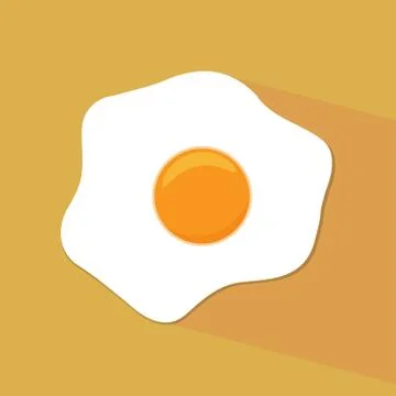 Fried egg flat icon. Stock Illustration