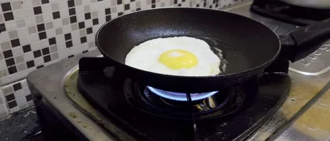 Fried Egg Stock Footage 212383889