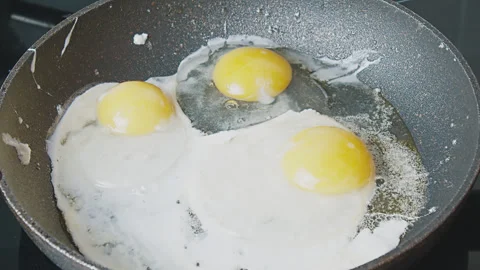 Fried egg on a frying pan 1 Stock Footage 265146239