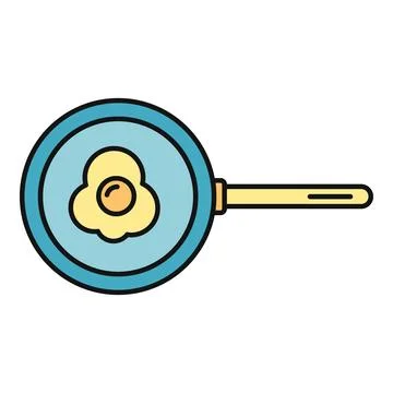 Fried egg frying pan cooking breakfast icon Stock Illustration