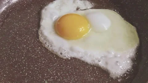 Fried egg in a frying pan Stock Footage 150406508