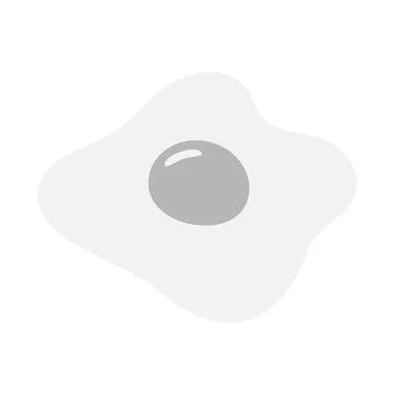 Fried egg in grayscale on a transparent backdrop. Quick breakfast. Happy Egg Day Stock Illustration