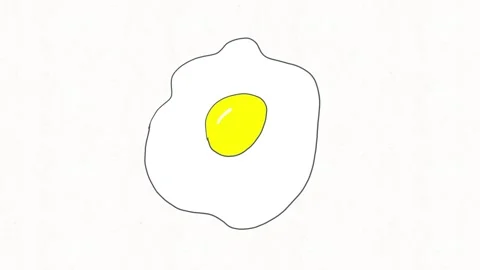 Fried Egg Hand Drawn Food Animation Stock Footage 338000107