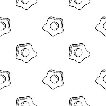Fried egg hand drawn Stock Illustration