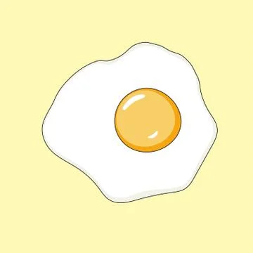 Fried egg in a hand-drawn style Stock Illustration