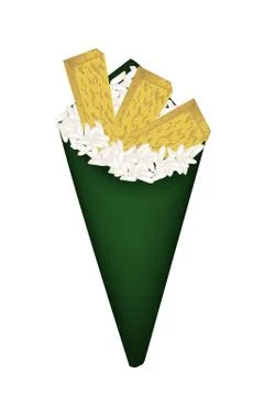 Fried Egg Hand Roll Sushi or Temaki Tamagoyaki Stock Illustration