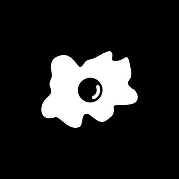 Fried Egg Icon On Black Background. Black Flat Style Vector Illustration. Stock Illustration
