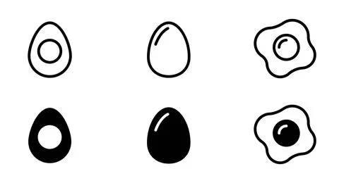 Fried egg icon. Breakfast symbol. Healthy cooking pictogram. Boiled sliced .. Stock Illustration