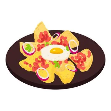 Fried egg icon cartoon vector. Mexican food Stock Illustration