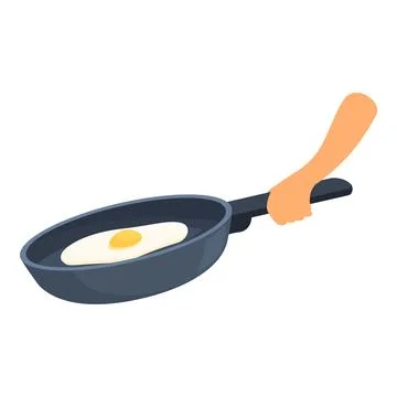 Fried egg icon cartoon vector. Meal plane menu Stock Illustration