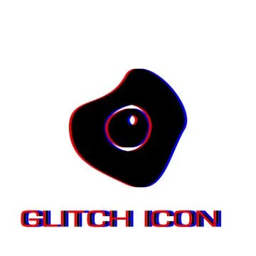 Fried egg icon flat Stock Illustration