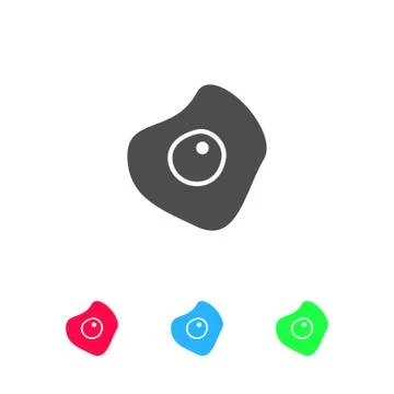 Fried egg icon flat Illustrazione stock