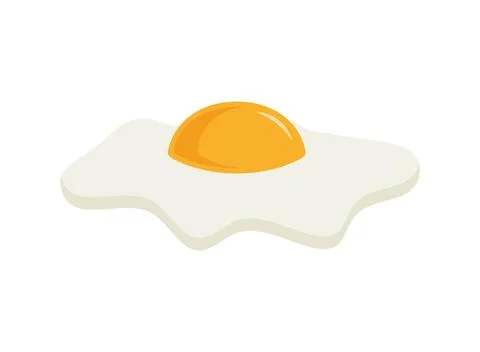 Fried egg icon in flat style. Omelet vector illustration on isolated backgr.. Illustrazione stock