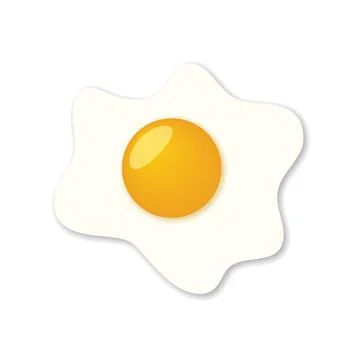 Fried egg icon in flat style. Protein omelet vector illustration on isolate.. Stock Illustration