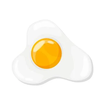 Fried egg icon in flat style. Protein omelet vector illustration on isolate.. Stock Illustration