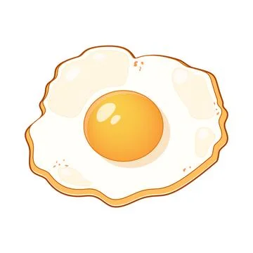 Fried egg icon in flat style. Protein omelet vector illustration on isolate.. Stock Illustration