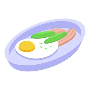 Fried egg icon isometric vector. German food Stock Illustration