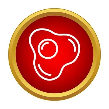 Fried egg icon representing breakfast food cooking Stock Illustration
