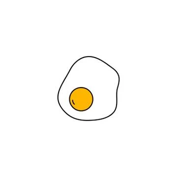 Fried egg icon on white background Stock Illustration