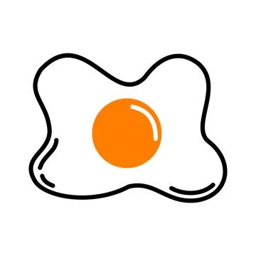 Fried egg icon on white background. breakfast food concept 스톡 일러스트