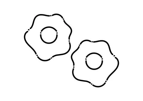 Fried egg illustration in dotted line style Stock Illustration