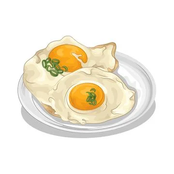 Fried Egg Illustration 스톡 일러스트