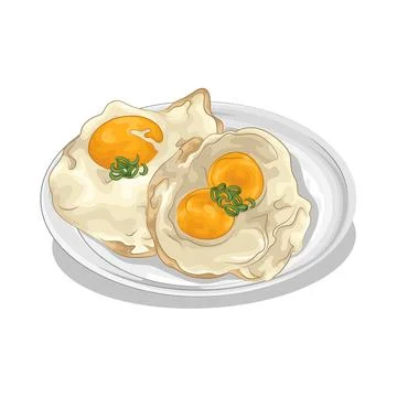 Fried Egg Illustration 스톡 일러스트