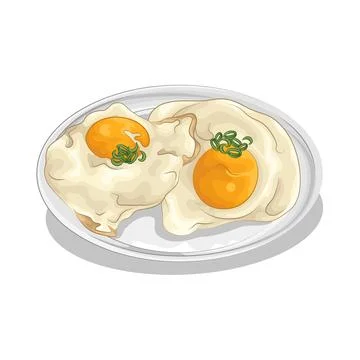 Fried Egg Illustration 스톡 일러스트