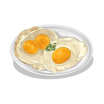 Fried Egg Illustration 스톡 일러스트