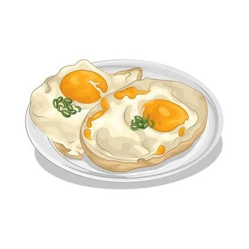 Fried Egg Illustration 스톡 일러스트