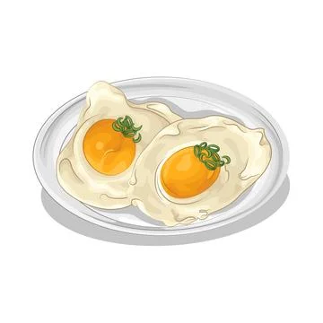 Fried Egg Illustration 스톡 일러스트
