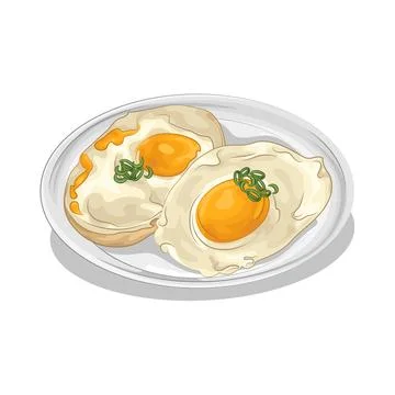 Fried Egg Illustration 스톡 일러스트