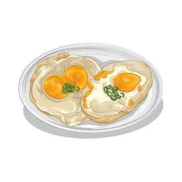 Fried Egg Illustration 스톡 일러스트