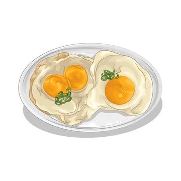 Fried Egg Illustration 스톡 일러스트
