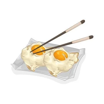 Fried Egg Illustration 스톡 일러스트
