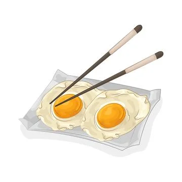 Fried Egg Illustration 스톡 일러스트