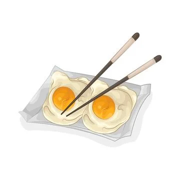 Fried Egg Illustration 스톡 일러스트