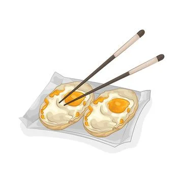 Fried Egg Illustration 스톡 일러스트