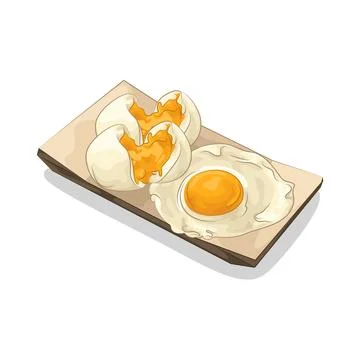 Fried Egg Illustration 스톡 일러스트
