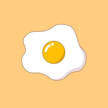 Fried Egg Illustration, Simple and Delicious. Vector. EPS 10 Stock Illustration
