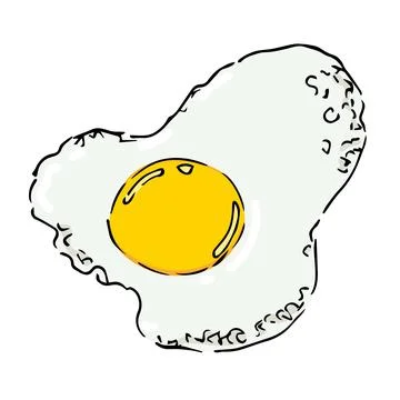 Fried egg isolated illustration on white background Stock Illustration