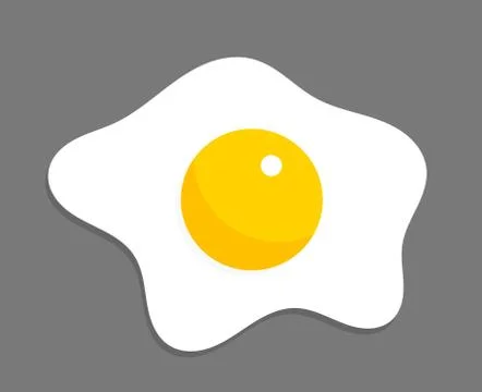 Fried egg isolated. Vector illustration. Stock Illustration