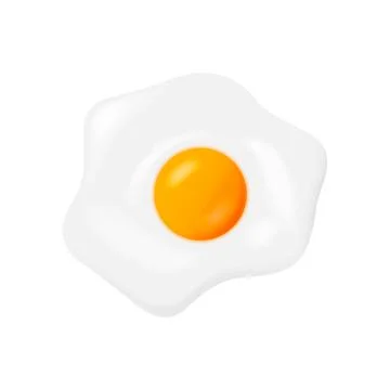 Fried egg isolated on white background. Vector illustration. Stock Illustration