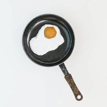 Fried egg isolated on white background Stock Illustration