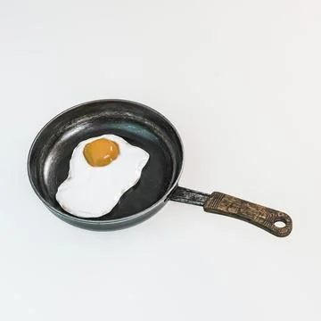 Fried egg isolated on white background Stock Illustration