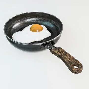 Fried egg isolated on white background Stock Illustration